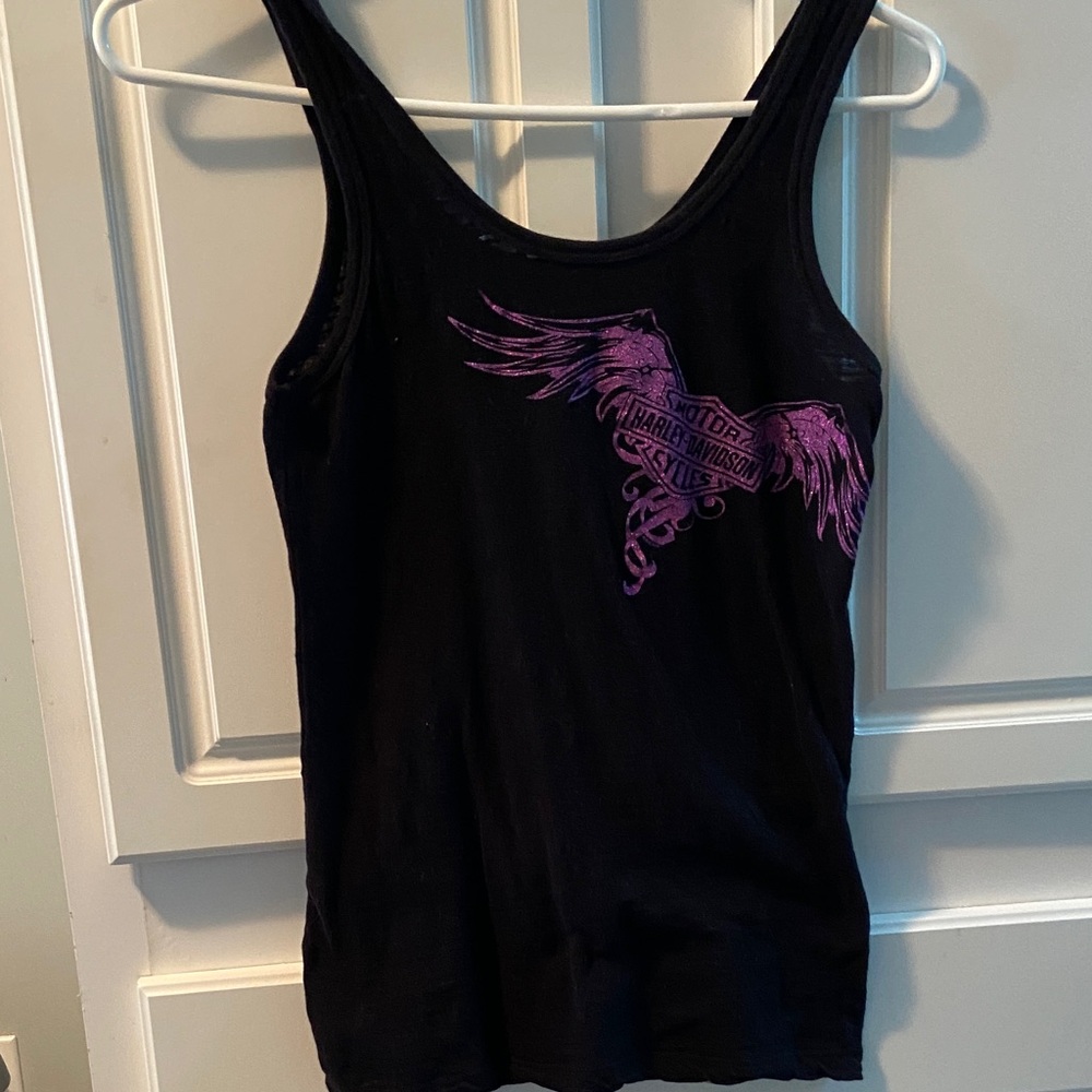 Harley-Davidson Black Tank with Purple Winged Logo